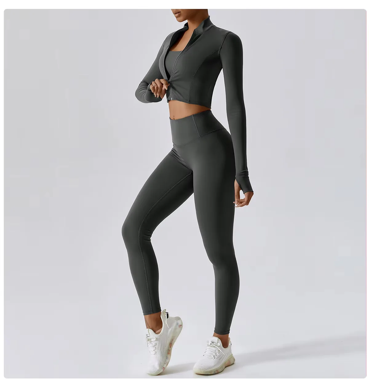 Damen Sportset | Dreiteilige Ausführung mit Weste, Oberteil und Hose - Image 3