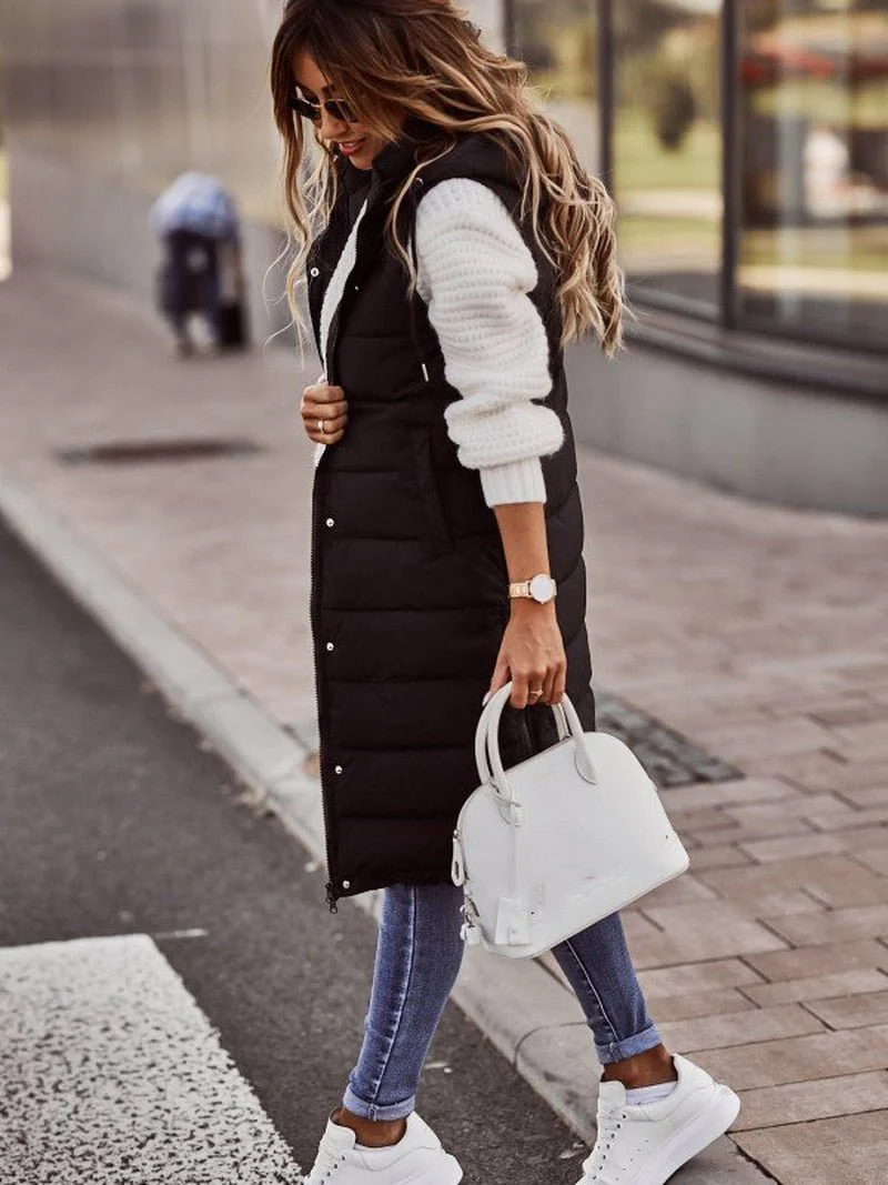 Damen Stepp Weste | Lang - Image 2