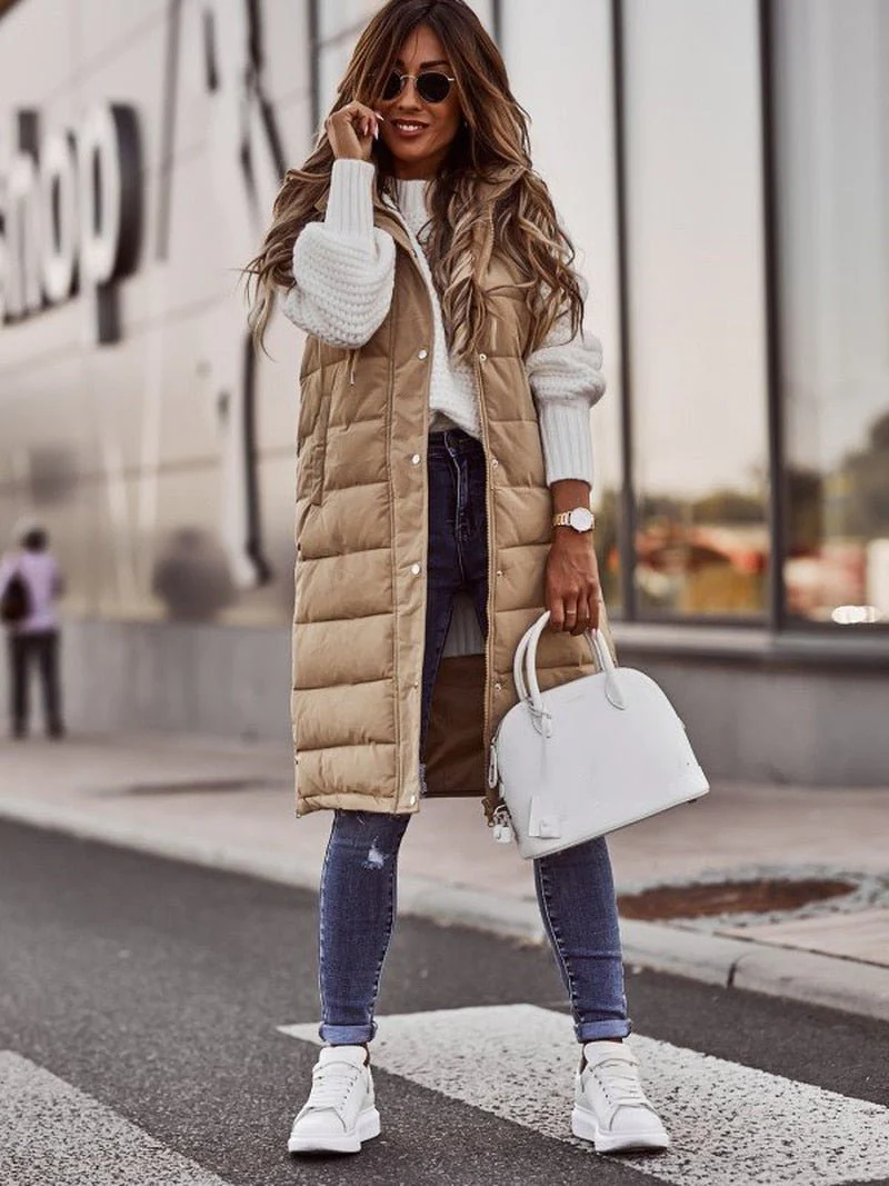 Damen Stepp Weste | Lang - Image 3