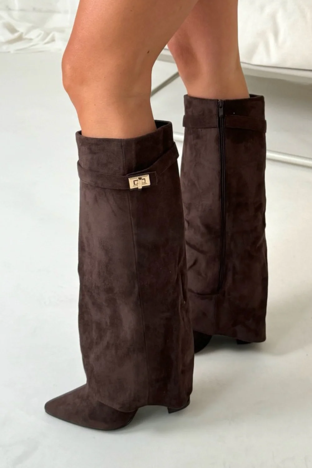 Damen-Stiefel mit Umschlagdetail | hohe Schaftausführung - Image 4
