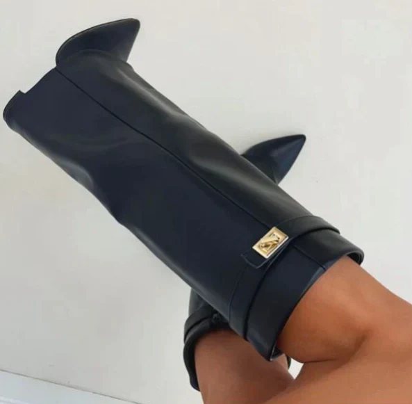 Damen-Stiefel mit Umschlagdetail | hohe Schaftausführung - Image 5
