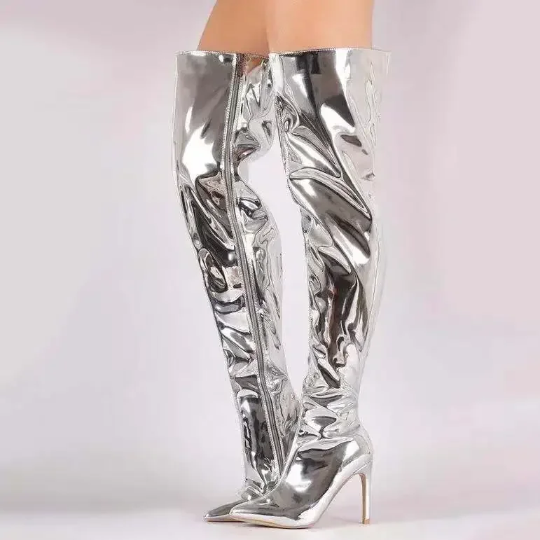 Damen Stilvoll Overknee-Stiefel | Mit Reißverschluss - Image 3