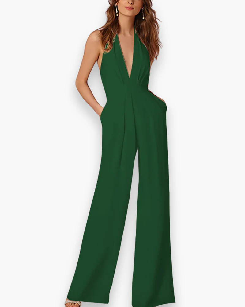Damen Stilvoll Tief Schnitt Jumpsuit | Elegante - Image 2