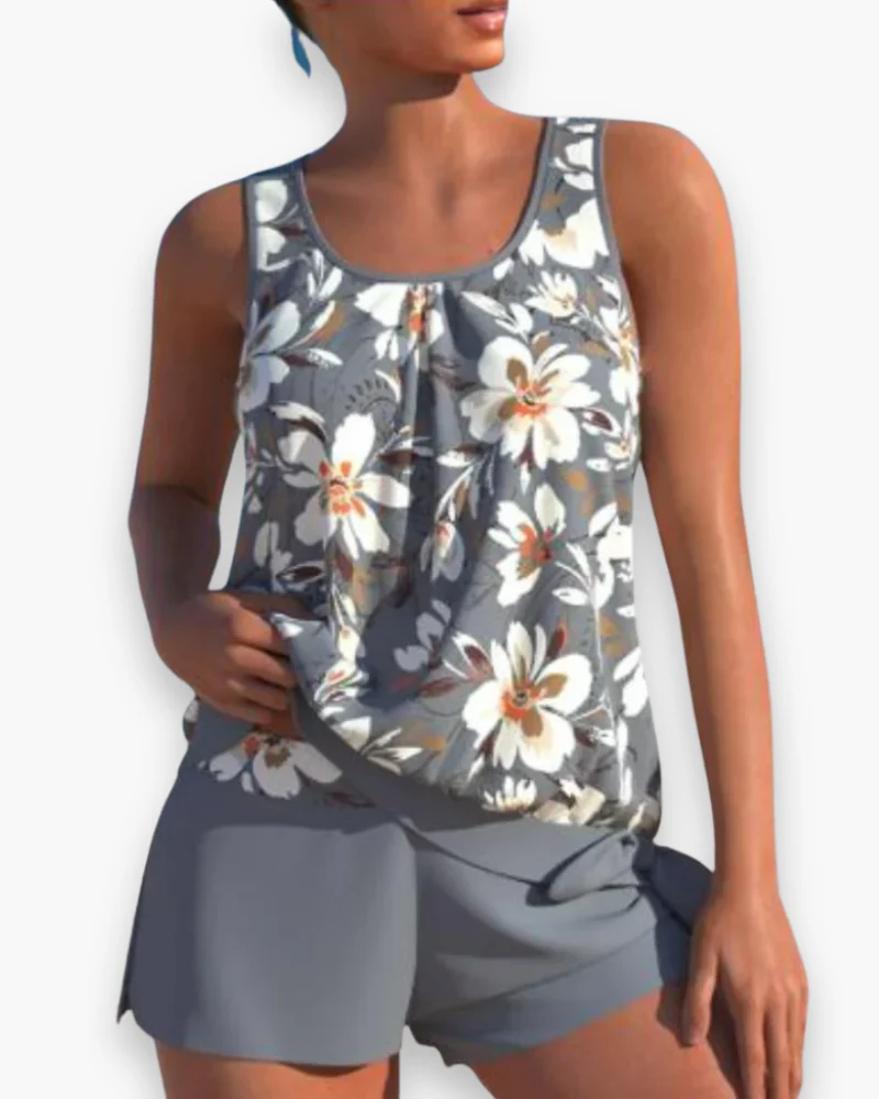 Damen Stilvolles Floral Tankini Set | Zweifarbig - Image 2