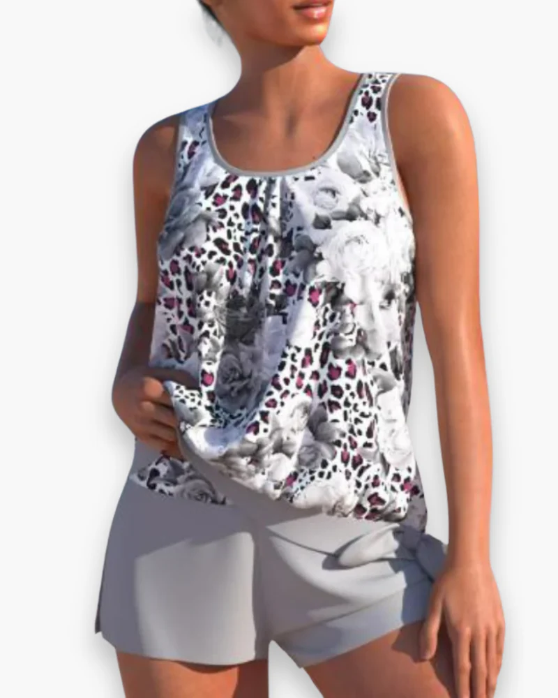 Damen Stilvolles Floral Tankini Set | Zweifarbig - Image 3