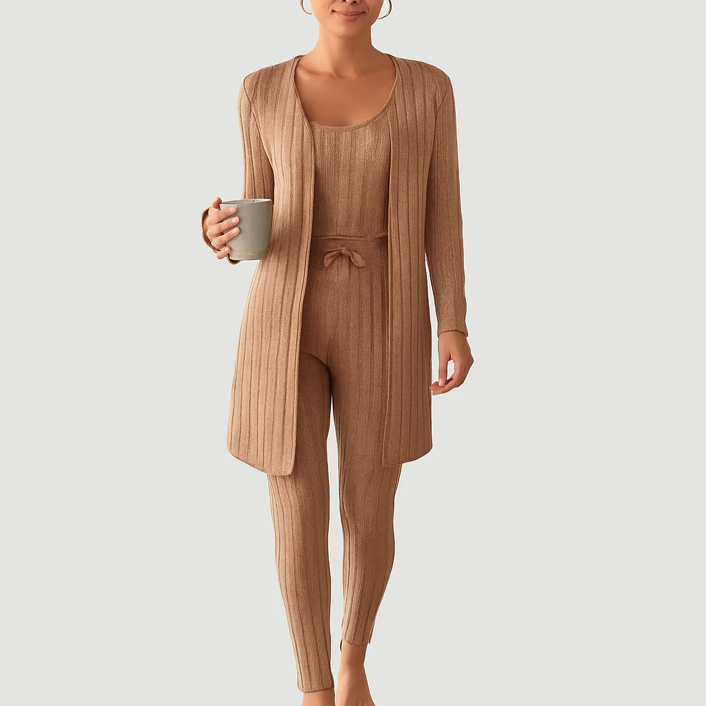 Damen Stilvolles Pyjama- & Lounge-Set – Weich & Bequem für Schlaf & Freizeit - Image 4
