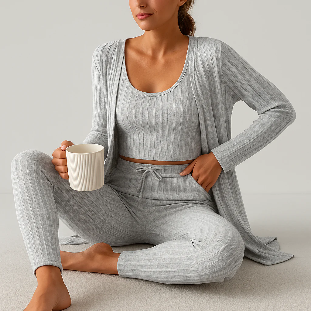 Damen Stilvolles Pyjama- & Lounge-Set – Weich & Bequem für Schlaf & Freizeit - Image 5
