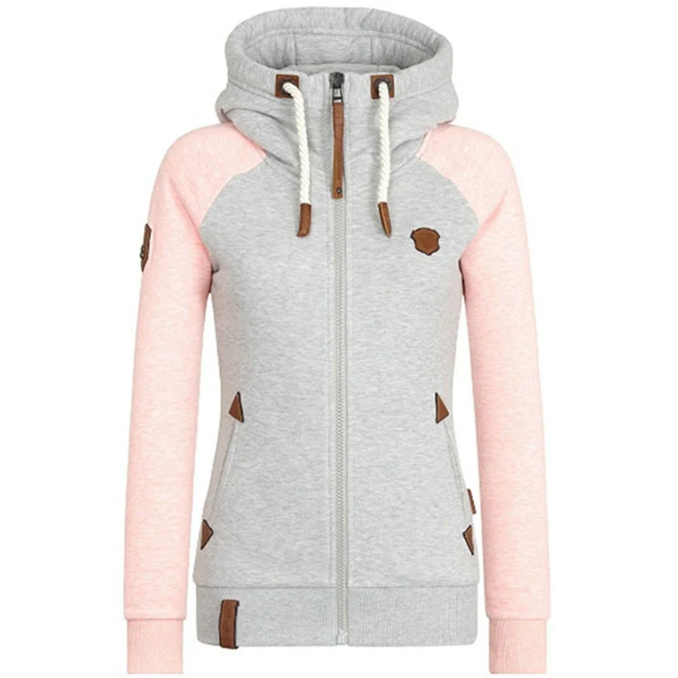 Damen-Strick-Kapuzenpullover mit Reißverschluss | Lange Ärmel - Image 2
