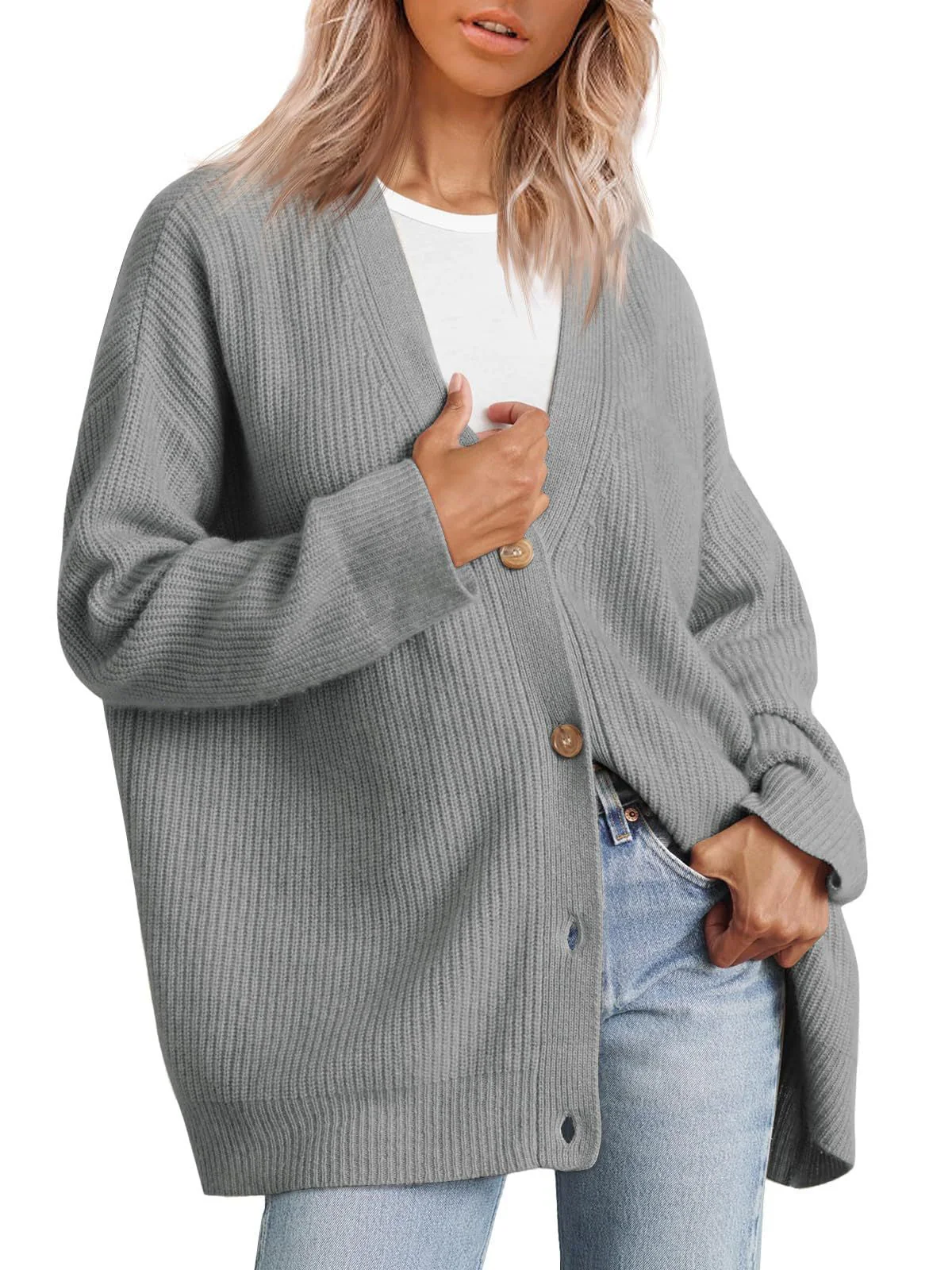Damen-Strickjacke in Übergrößer | Gestreift - Image 10
