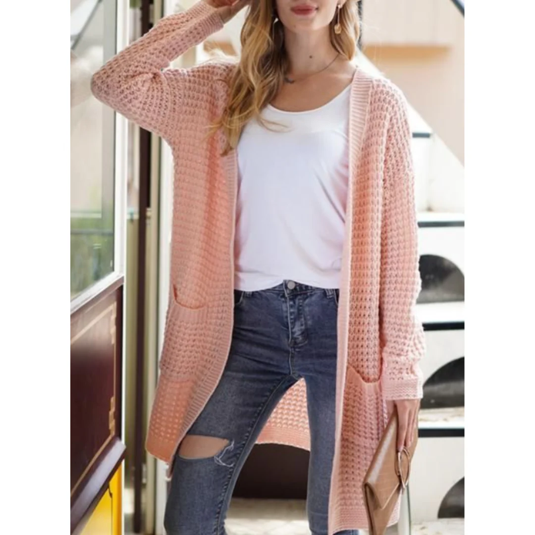 Damen-Strickjacke in Verlängerter Ausführung | winterliche Struktur - Image 8