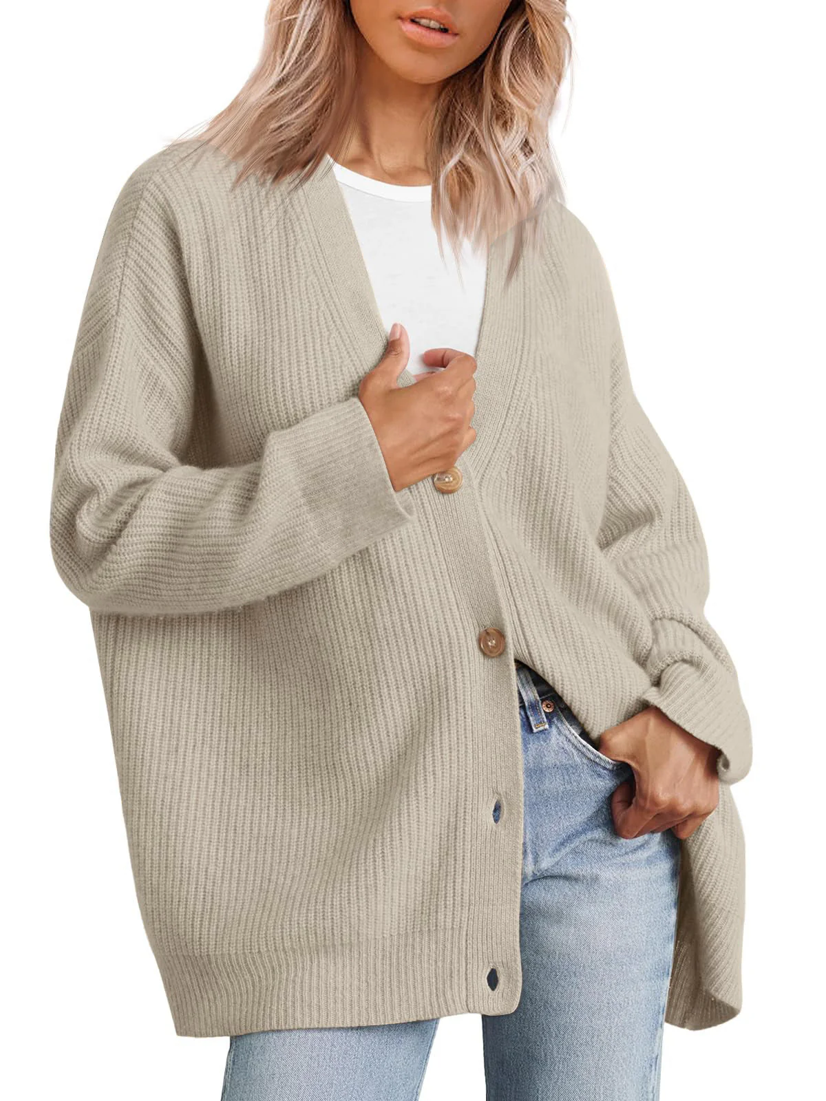Damen Strickjacke mit Knöpfen - Image 8