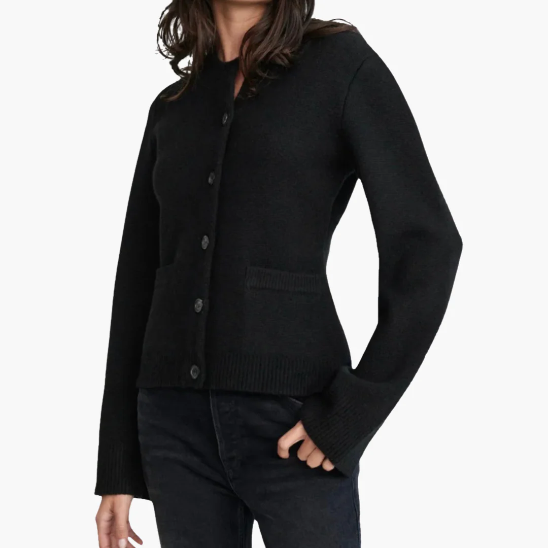Damen Strickjacke mit Knöpfen und Rundhalsausschnitt - Image 4