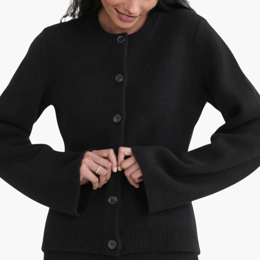 Damen Strickjacke mit Knöpfen und Rundhalsausschnitt - Image 8