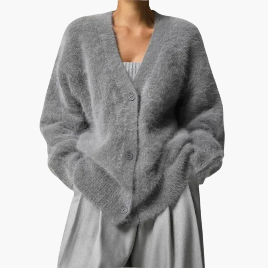Damen Strickjacke mit Knopfleiste und langen Ärmeln - Image 2