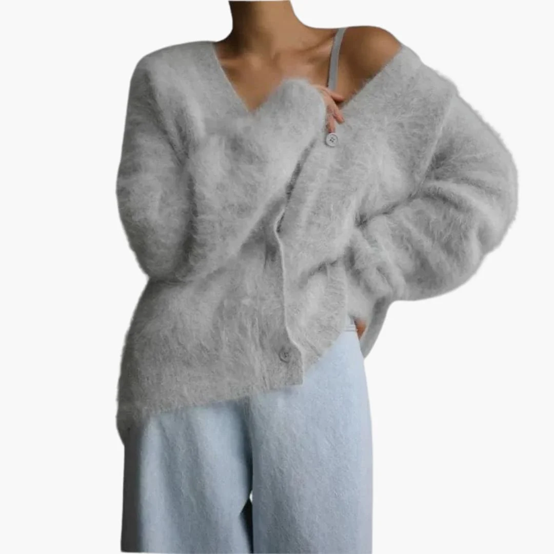 Damen Strickjacke mit Knopfleiste und langen Ärmeln - Image 4
