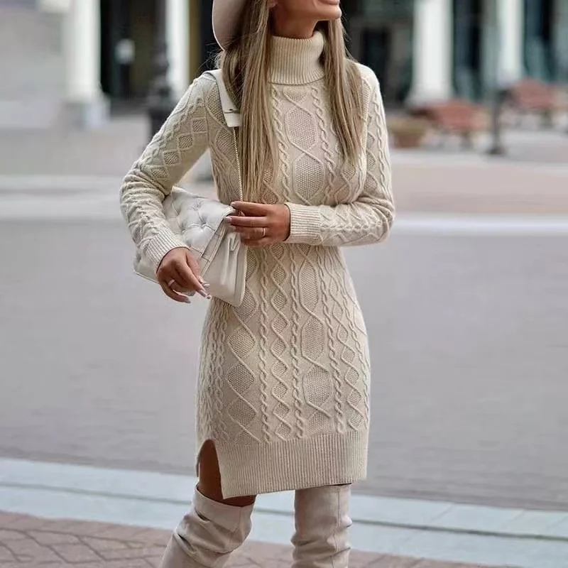 Damen Strickkleid mit hohem Halsausschnitt - Image 2