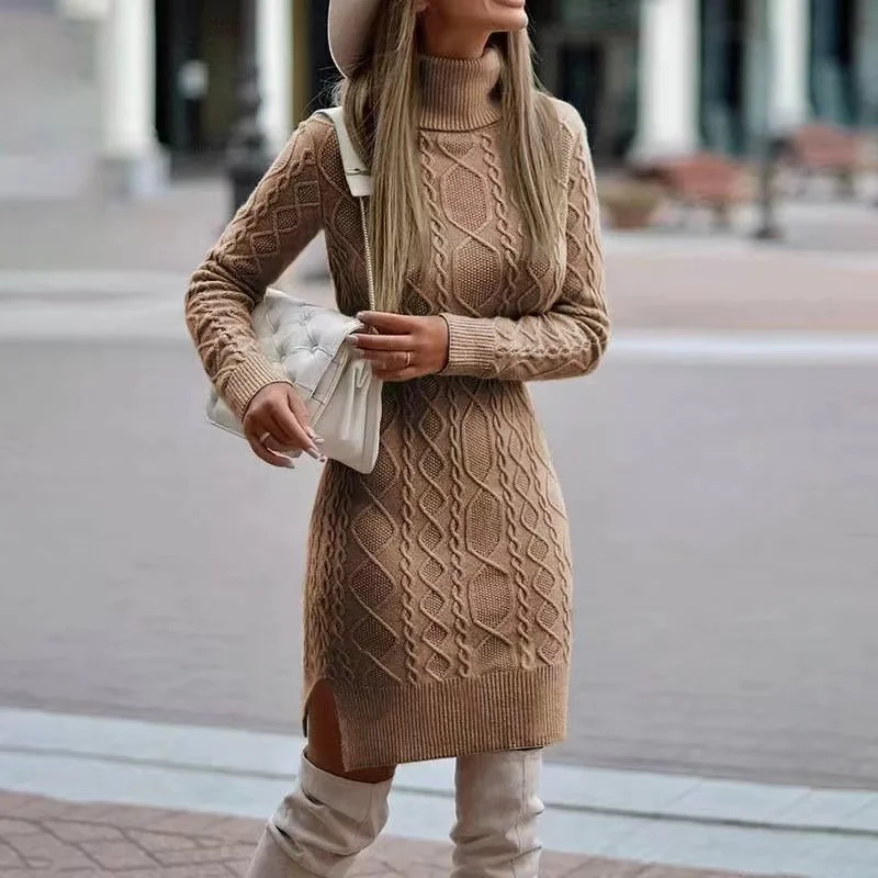 Damen Strickkleid mit hohem Halsausschnitt - Image 4