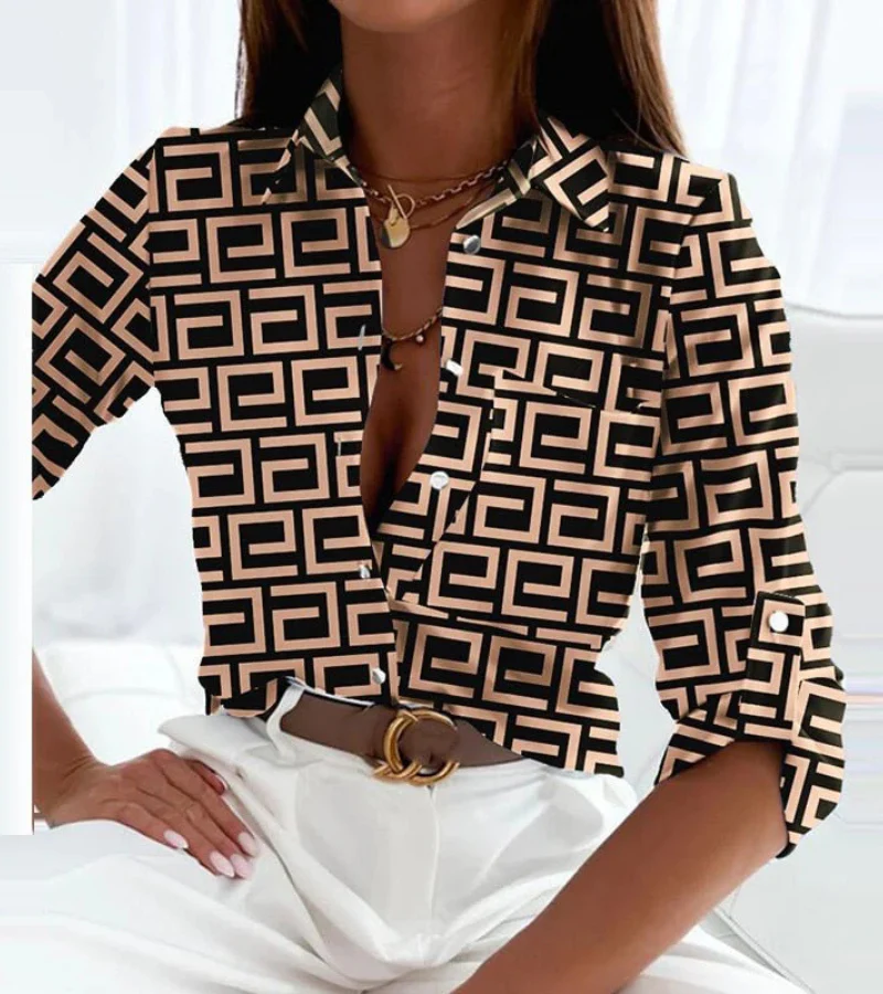 Damen stylische Langarmbluse | Bedrucken - Image 12