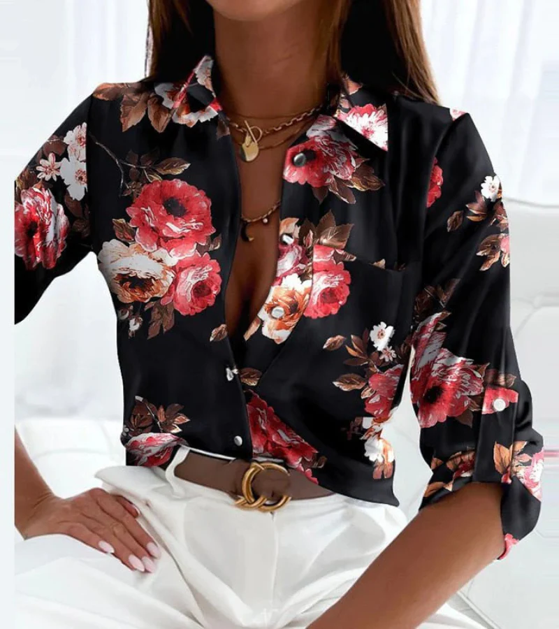 Damen stylische Langarmbluse | Bedrucken - Image 6