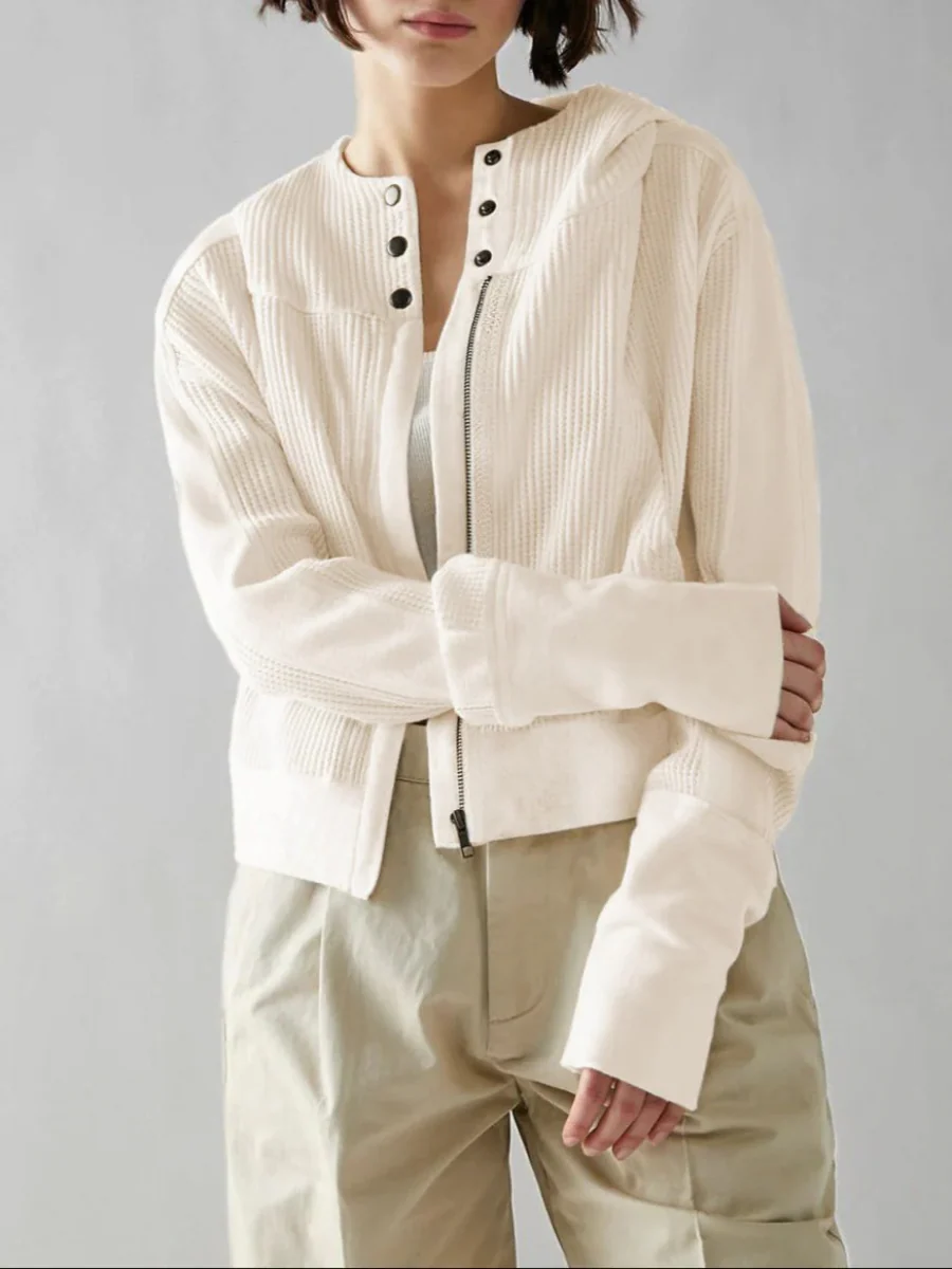 Damen stylische Waffel-Kapuzenjacke | Leichte - Image 12