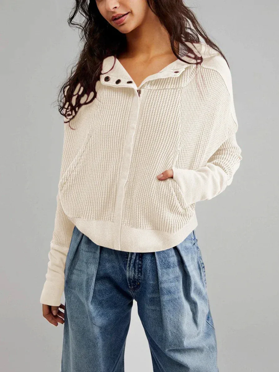 Damen stylische Waffel-Kapuzenjacke | Leichte - Image 5