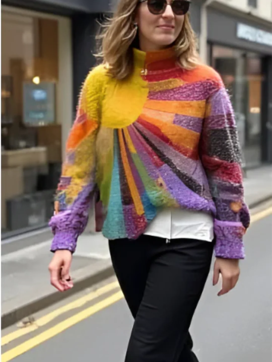 Damen stylischer lebendiger Pullover | Rollkragen - Image 2
