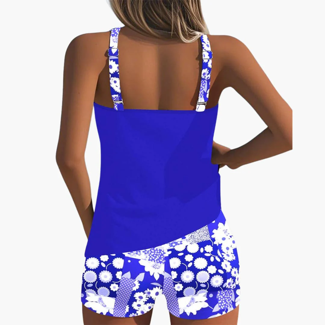 Damen Tankini-Badeanzug-Set mit Blumendruck und Racerback-Ausschnitt - Image 10