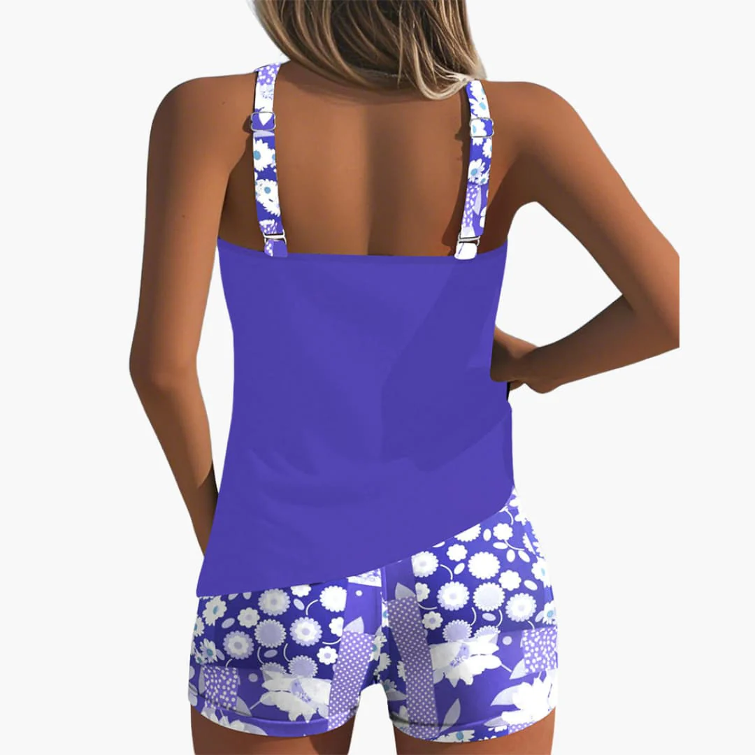 Damen Tankini-Badeanzug-Set mit Blumendruck und Racerback-Ausschnitt - Image 6