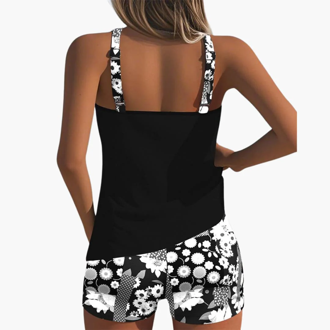 Damen Tankini-Badeanzug-Set mit Blumendruck und Racerback-Ausschnitt - Image 8