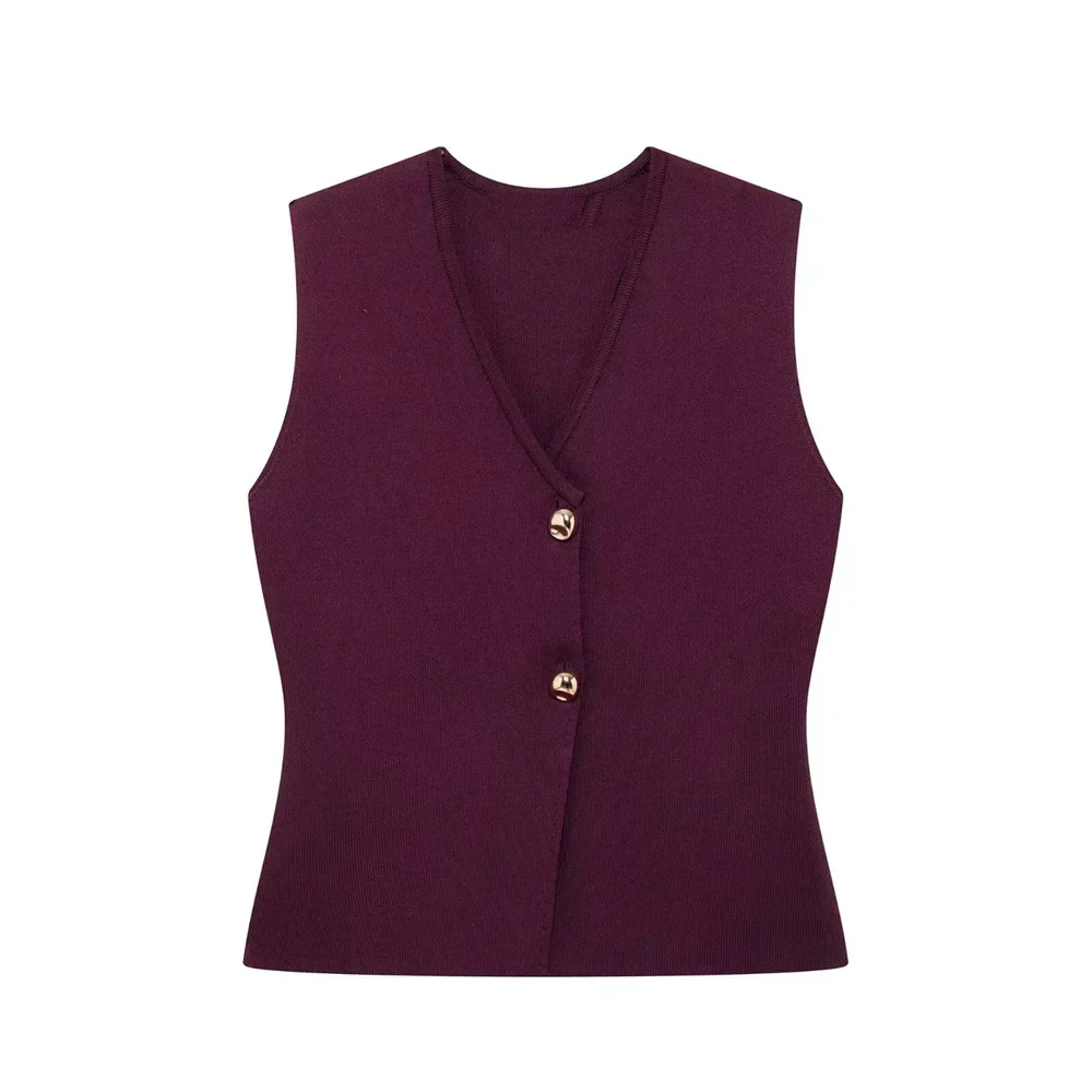 Damen Top | ärmellose Gilet-Form mit V-Ausschnitt - Image 5