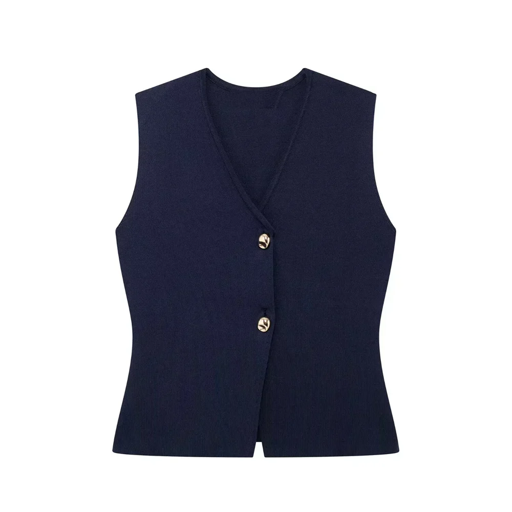 Damen Top | ärmellose Gilet-Form mit V-Ausschnitt - Image 6