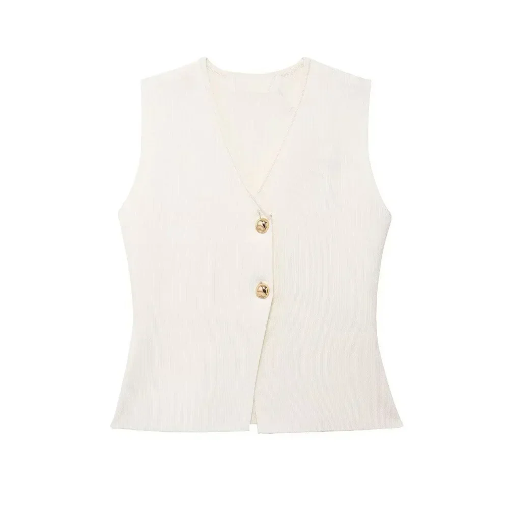 Damen Top | ärmellose Gilet-Form mit V-Ausschnitt - Image 7