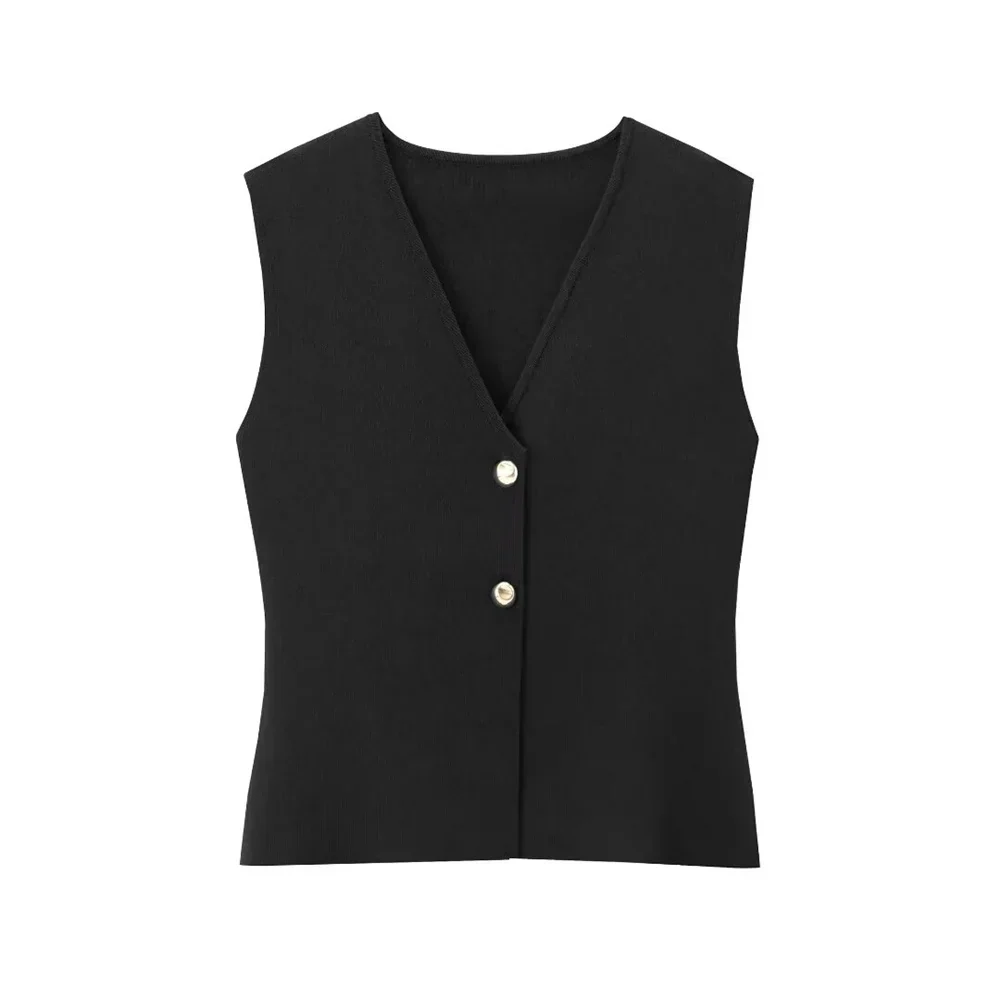 Damen Top | ärmellose Gilet-Form mit V-Ausschnitt - Image 8