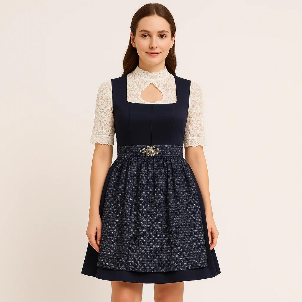 Damen Trachtenkleid – Spitzen-Dirndl für Oktoberfest in München - Image 2