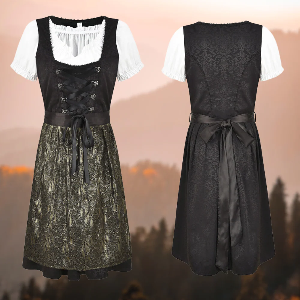 Damen Traditionell Midi Oktoberfest Dirndl Kleid - Image 3