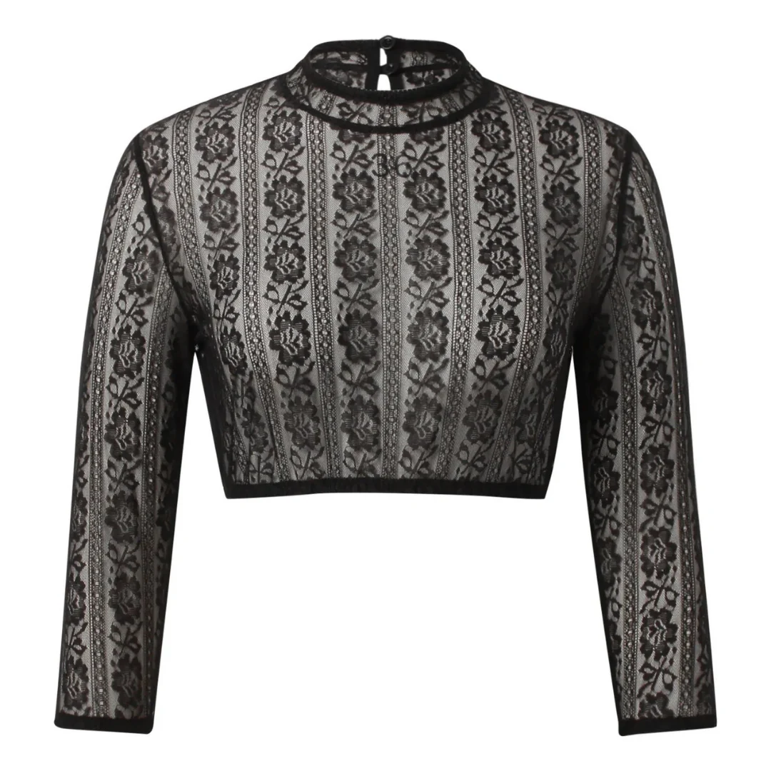 Damen Traditionell Schwarz Oktoberfest Dirndl Bluse - Image 2