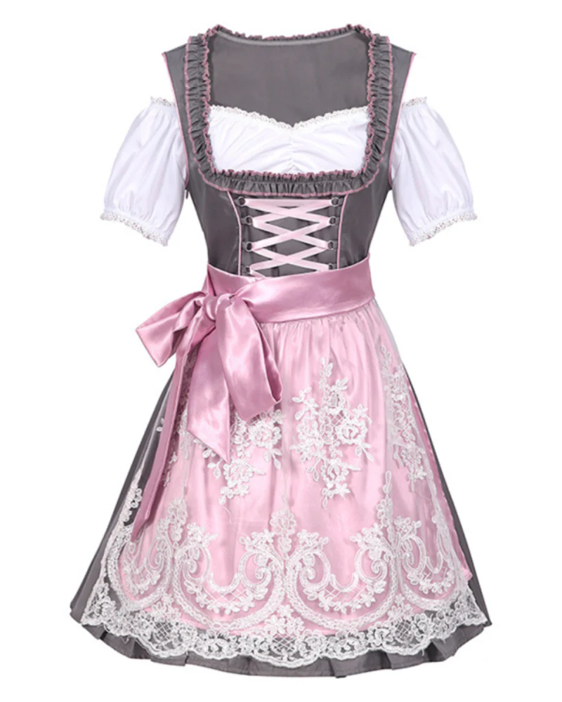 Damen Traditionelles Sommerkleid | Midi Dirndl in Rosa - Image 5