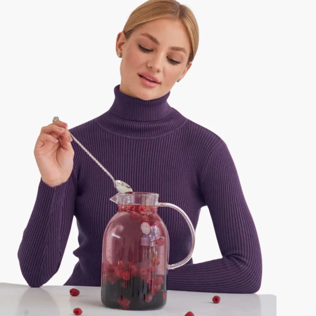 Damen Turtleneck Pullover mit gerippten Bündchen und Saum - Image 17