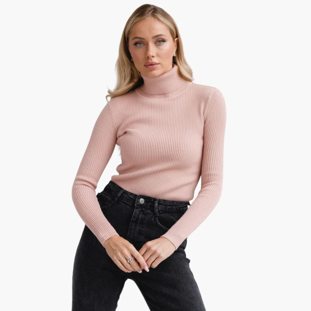 Damen Turtleneck Pullover mit gerippten Bündchen und Saum - Image 18