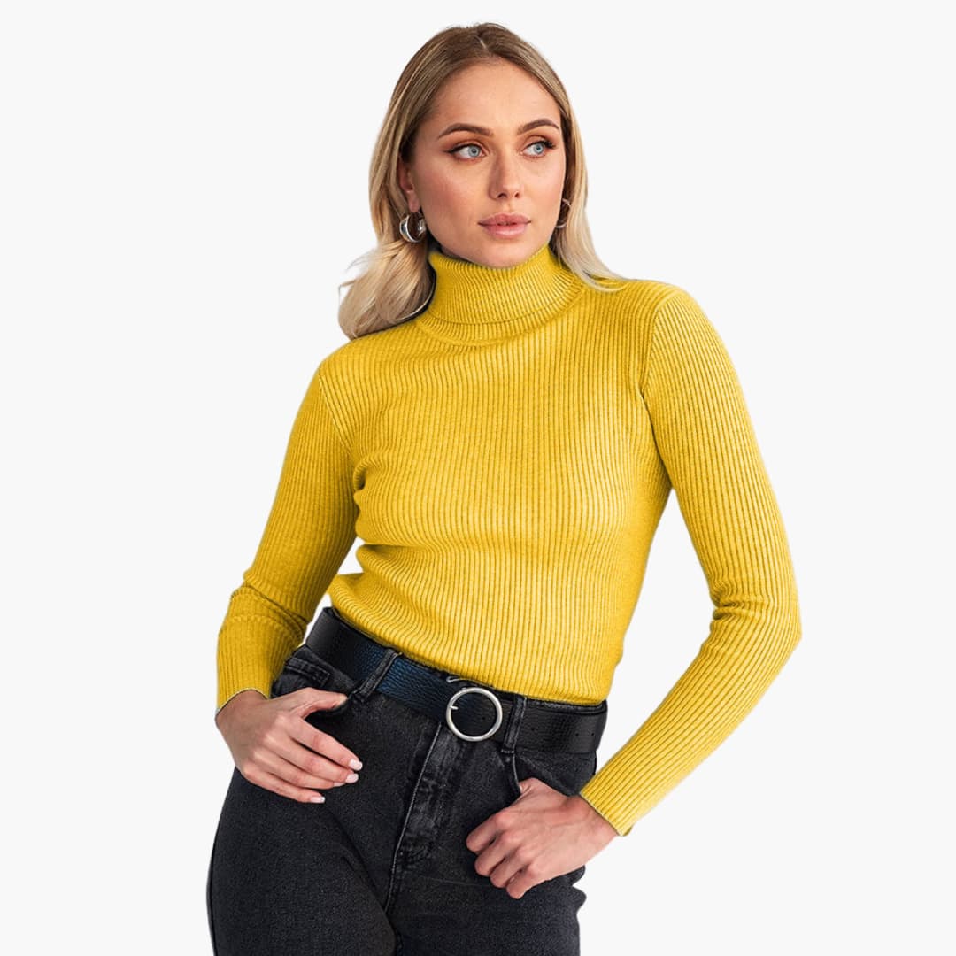 Damen Turtleneck Pullover mit gerippten Bündchen und Saum - Image 19