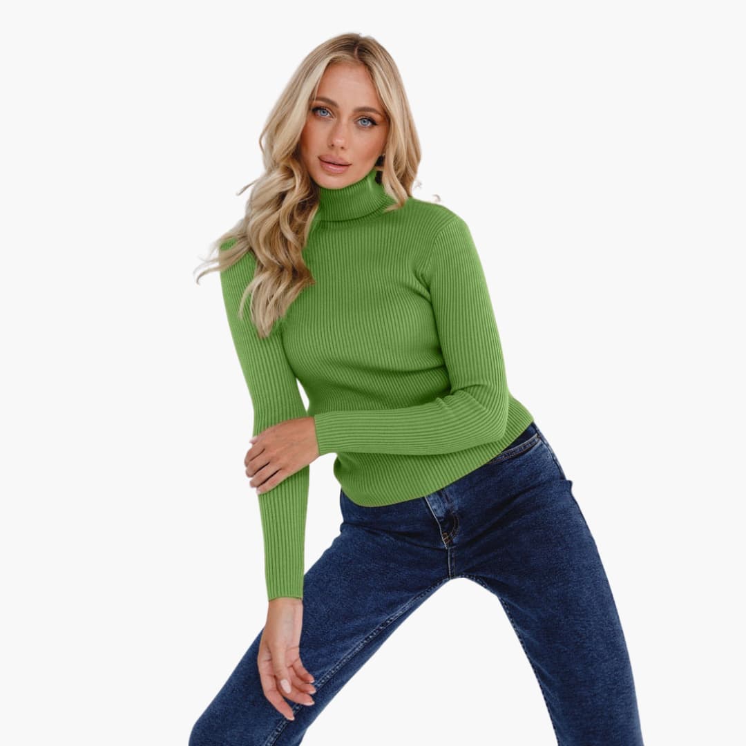 Damen Turtleneck Pullover mit gerippten Bündchen und Saum - Image 23