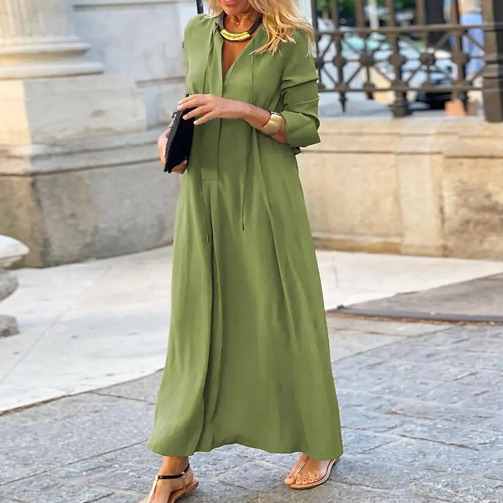 Damen-V-Ausschnitt-Swingkleid - Image 3
