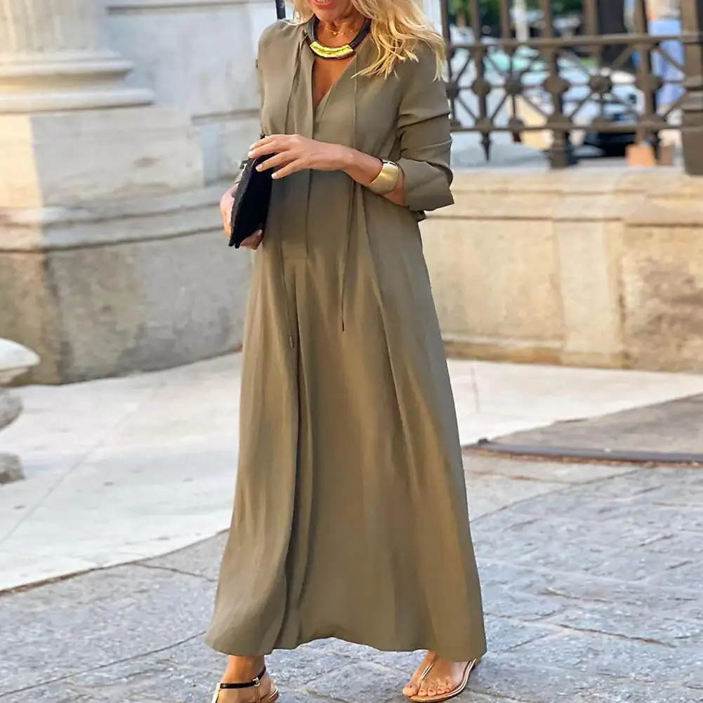 Damen-V-Ausschnitt-Swingkleid - Image 4