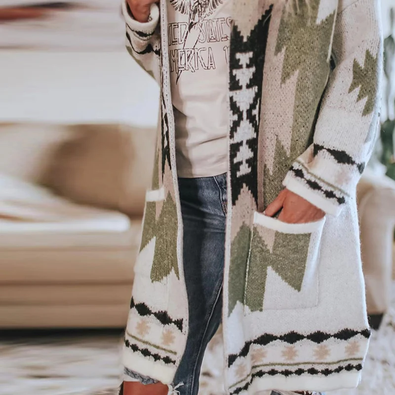 Damen Vintage Bohème Strickjacke | Lang - Image 5