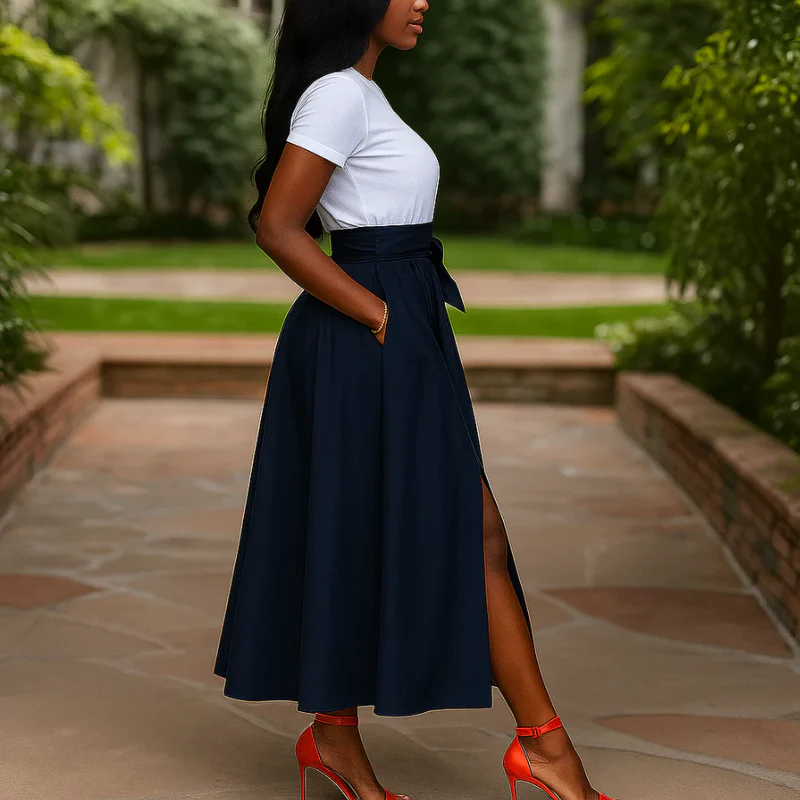 Damen Vintage Eleganter Maxirock | Lang - Image 6