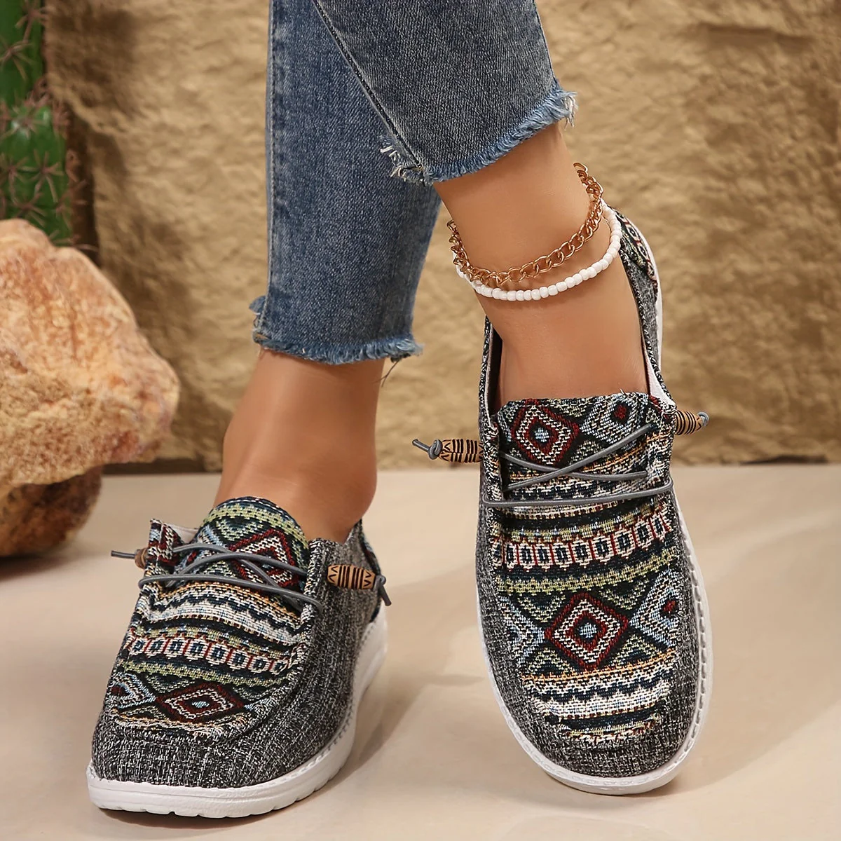 Damen Vintage Geometrische Schuhe - Image 14