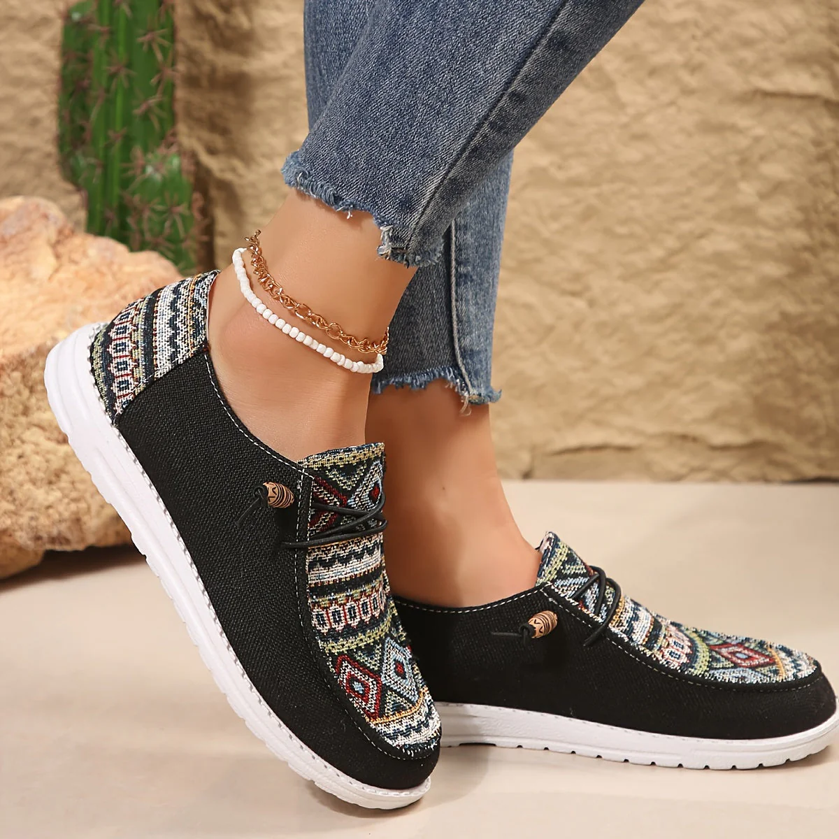Damen Vintage Geometrische Schuhe - Image 16