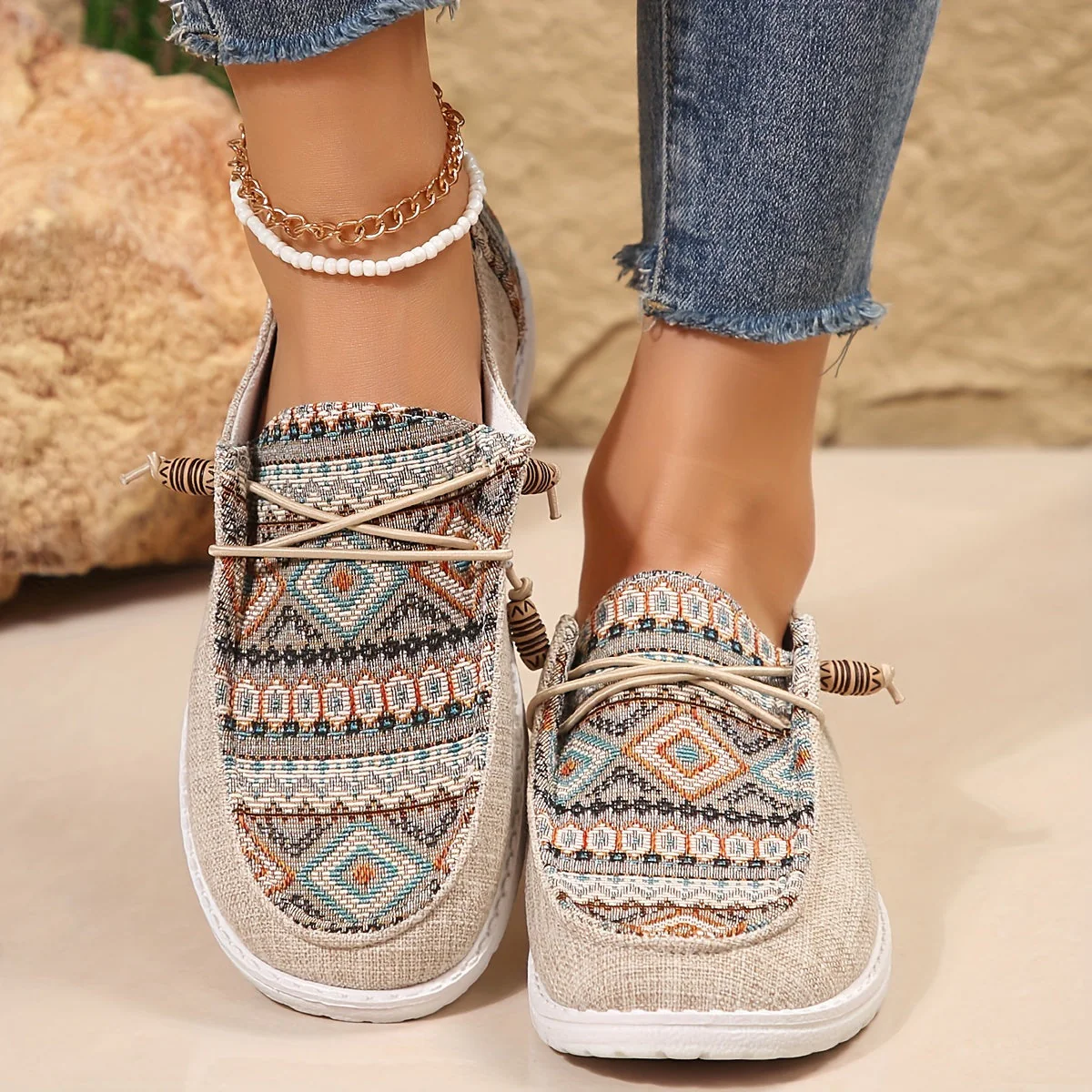 Damen Vintage Geometrische Schuhe - Image 17