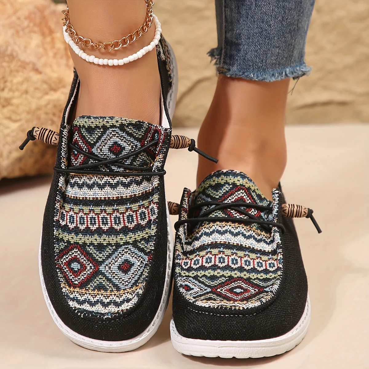 Damen Vintage Geometrische Schuhe - Image 18