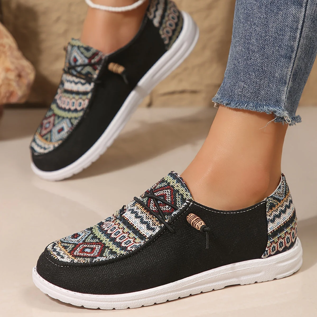 Damen Vintage Geometrische Schuhe - Image 4